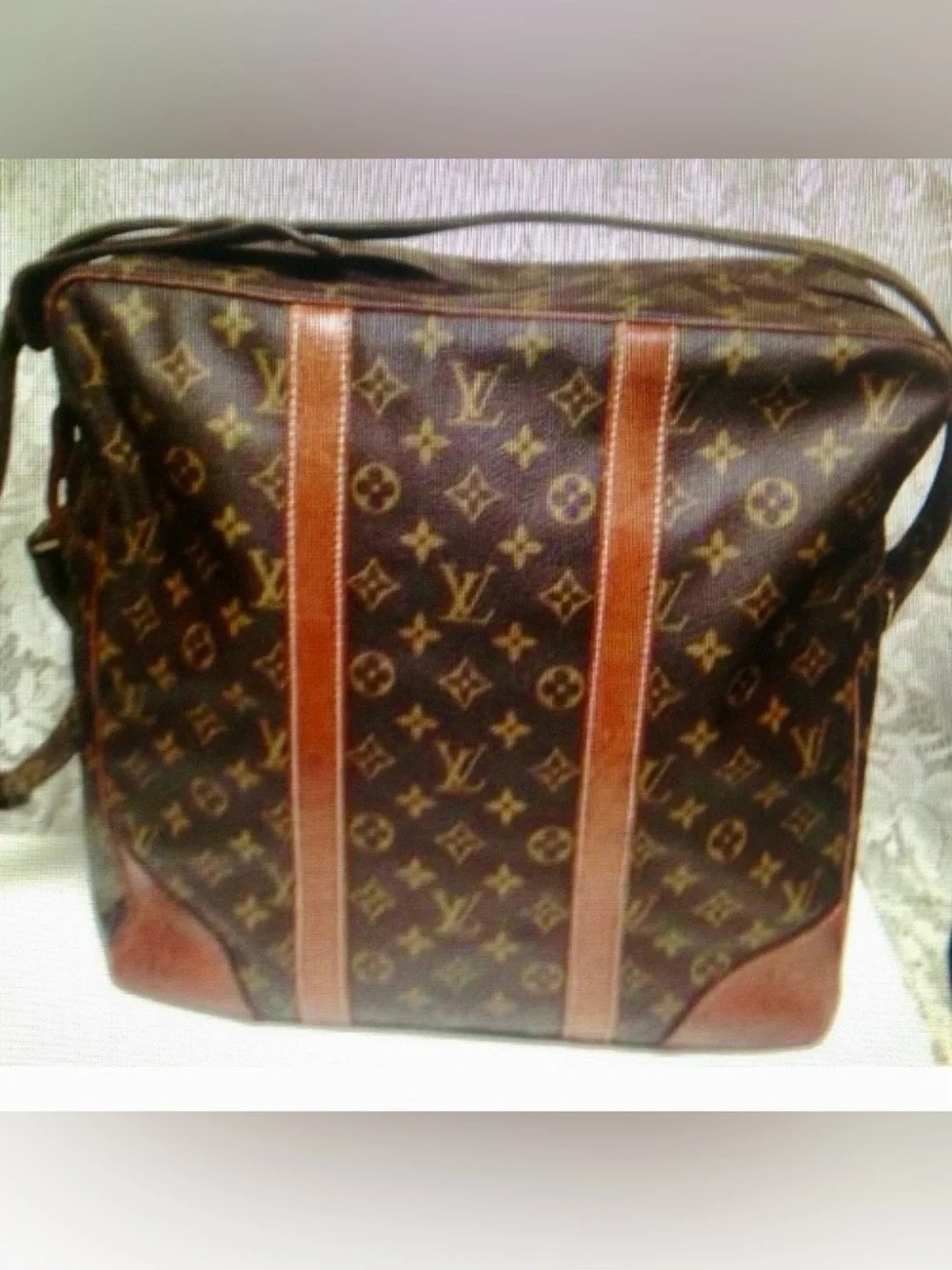 Vintage, Louis Vuitton Brown Mono Business-Travel Bag 14in x 14in x 5in